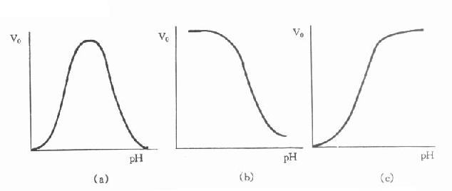 酶活性與pH的函數關係曲線可能具有的幾種形狀