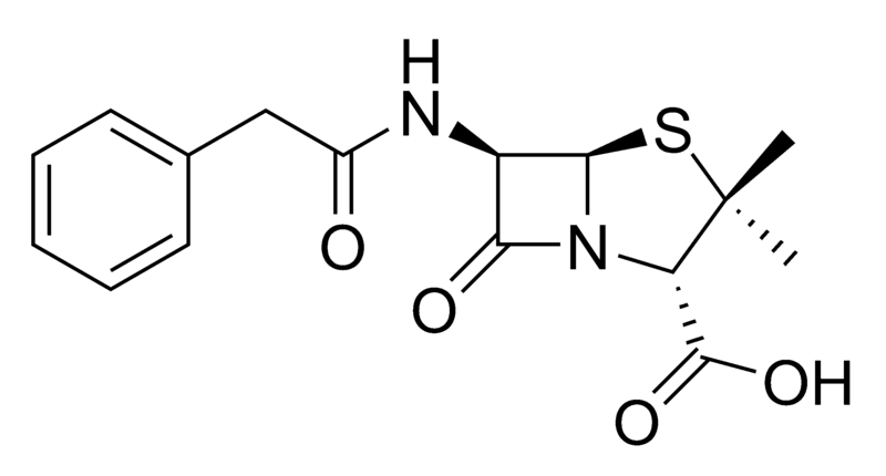 青黴素的分子結構圖