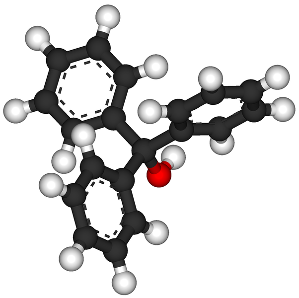 File:Triphenylmethanol ball and stick.png