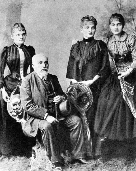 File:Sklodowski Family Wladyslaw and his daughters Maria Bronislawa Helena.jpg
